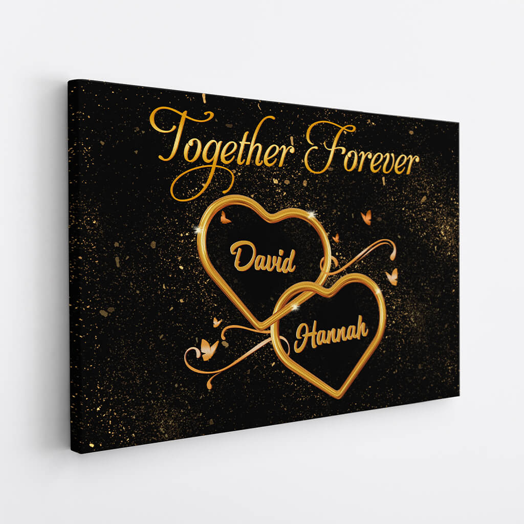 Heartfelt 'Together Forever' Personalized Canvas Wall Art for Couples