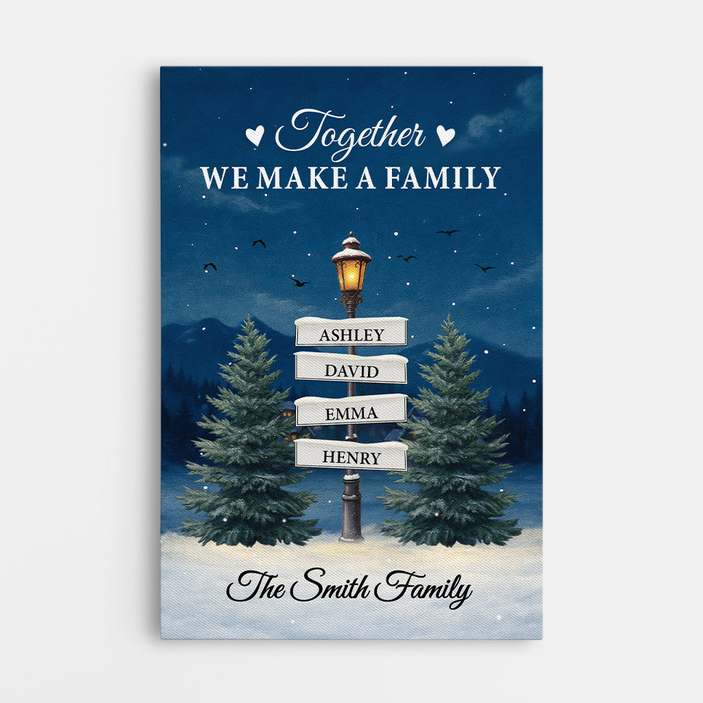 Personalised Together We Make a Family Christmas Canvas / Poster