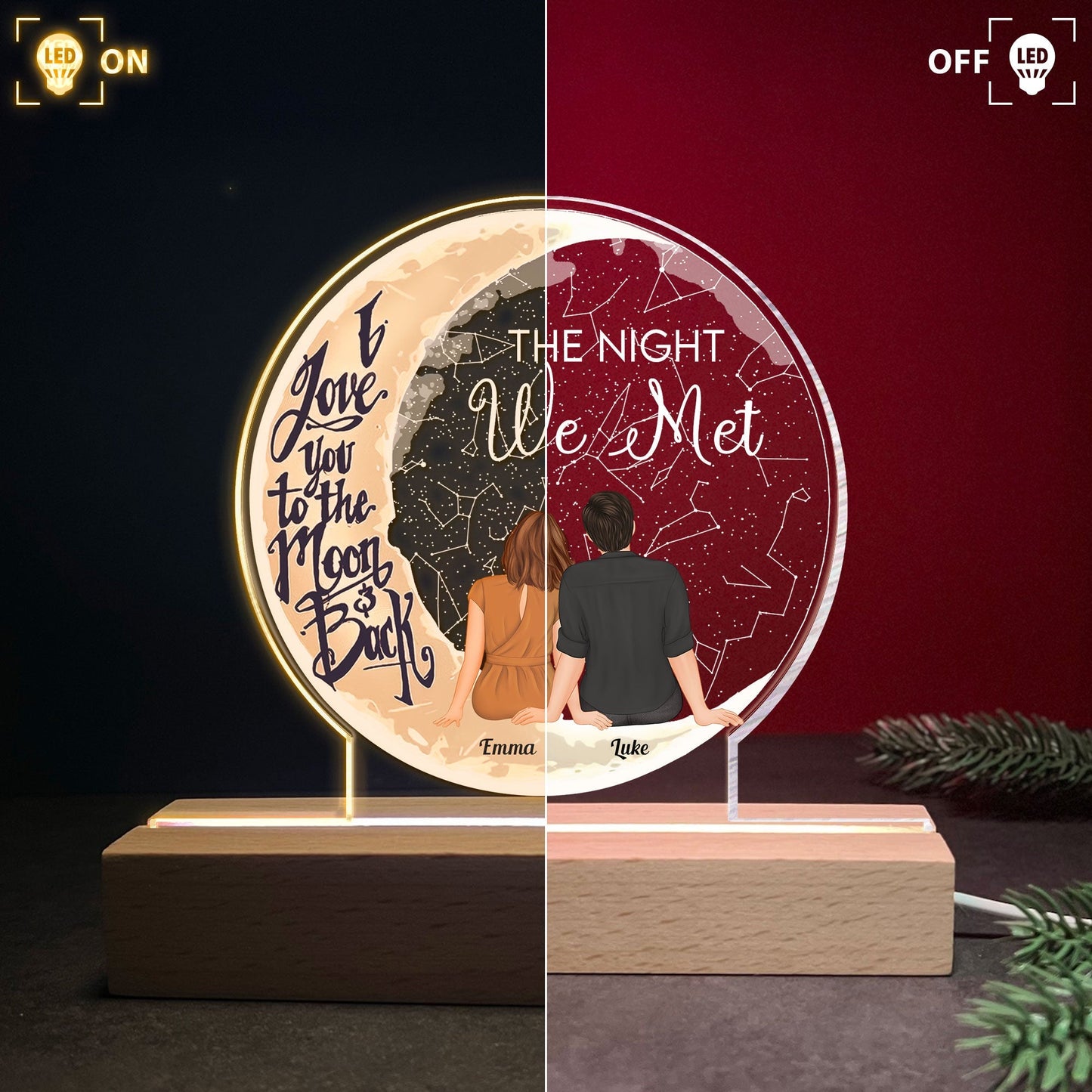 Personalized 'The Night We Met' LED Light - Romantic Star Map Gift for Couples