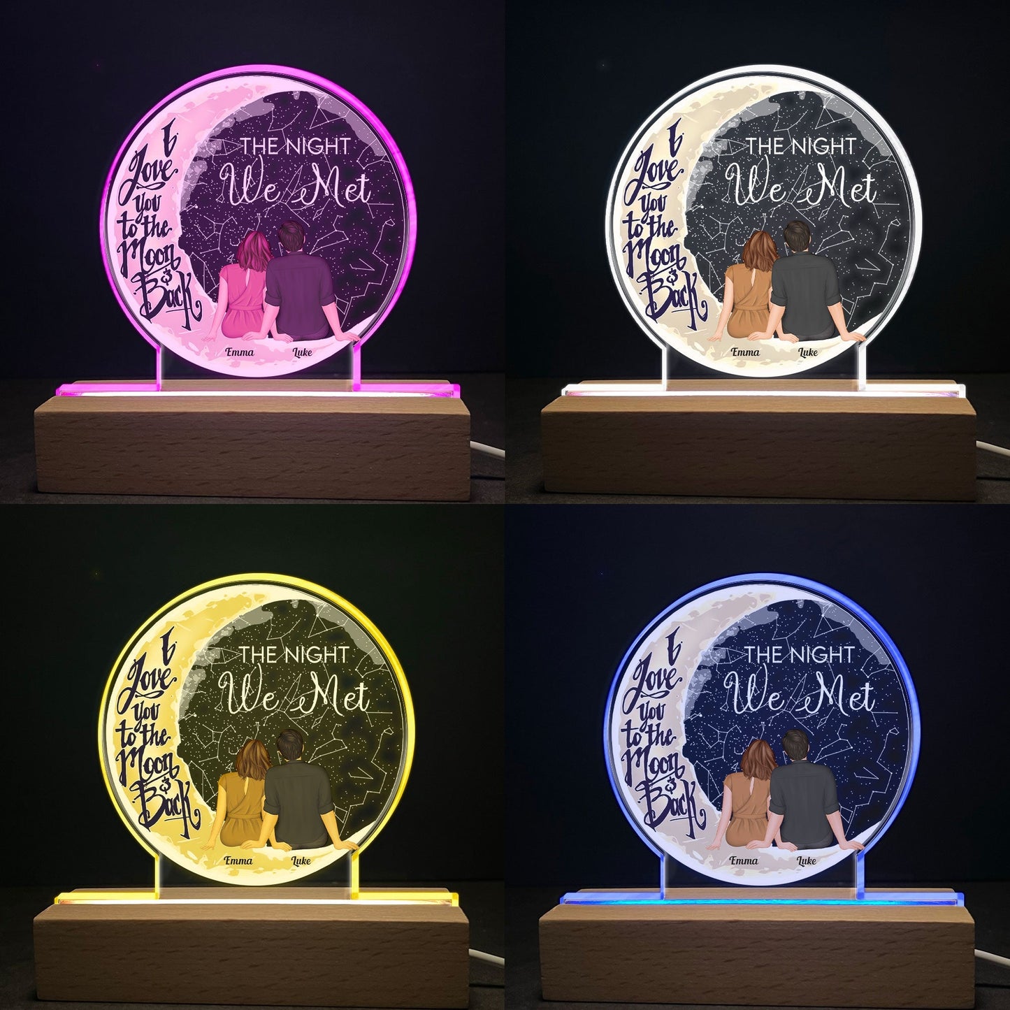 Personalized 'The Night We Met' LED Light - Romantic Star Map Gift for Couples