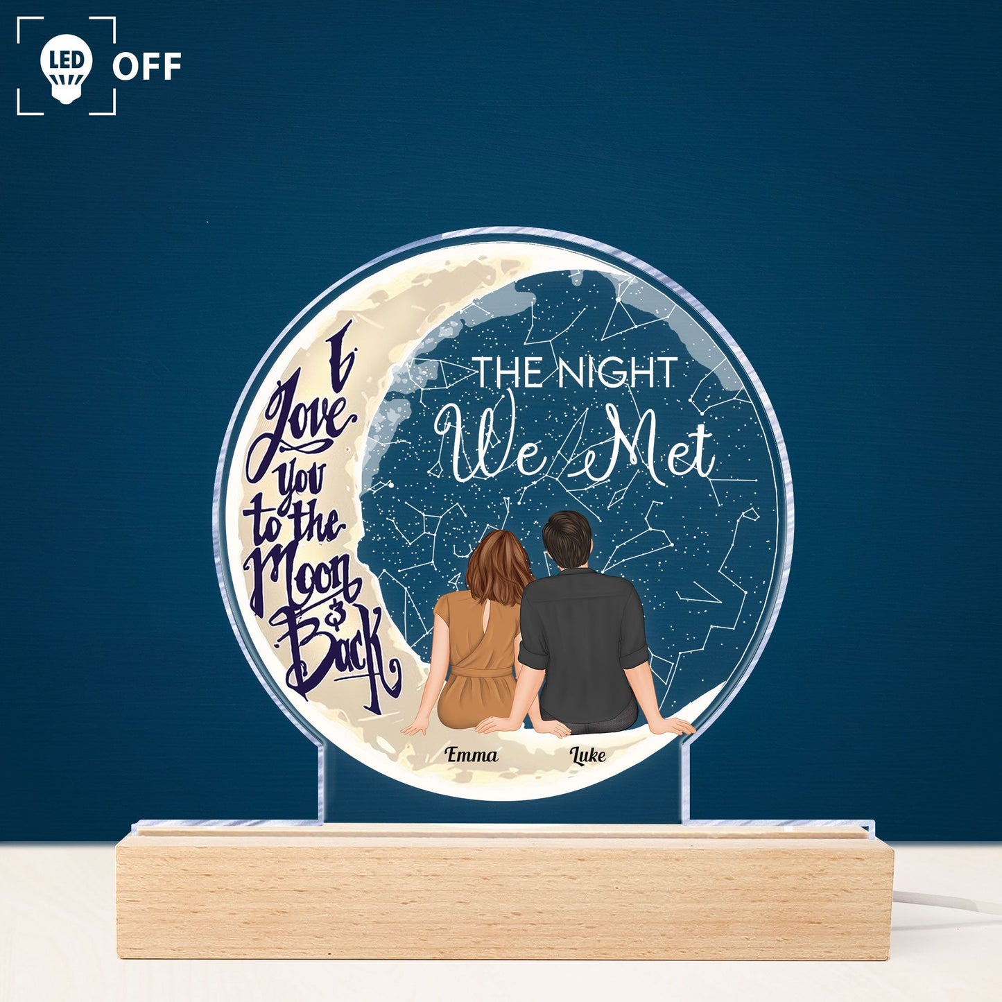 Personalized 'The Night We Met' LED Light - Romantic Star Map Gift for Couples