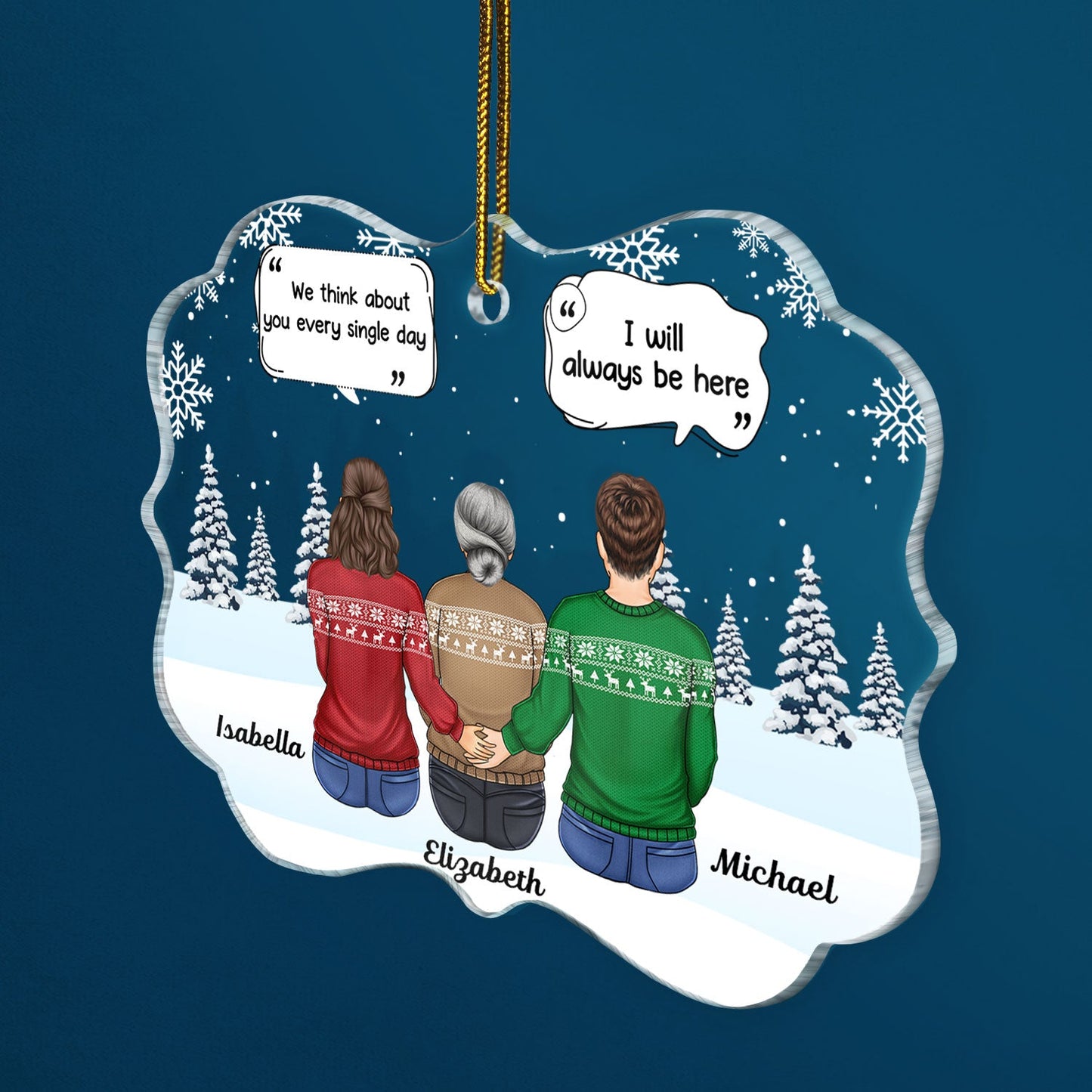 Personalized Christmas Memorial For Loved One Ornament for Family - "We Miss You" Keepsake