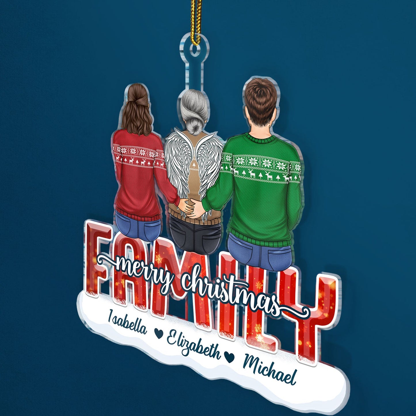 Personalized "Family Everything Forever" Memorial For Loved One Christmas Ornament