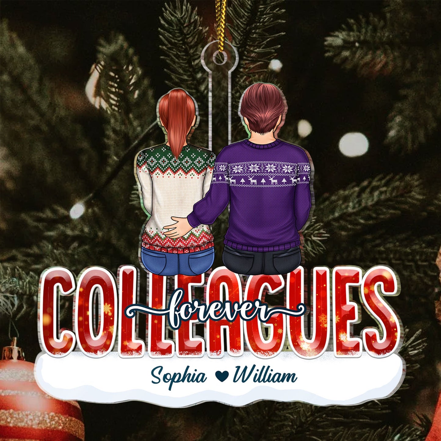 Personalized "Family Everything Forever" Memorial For Loved One Christmas Ornament