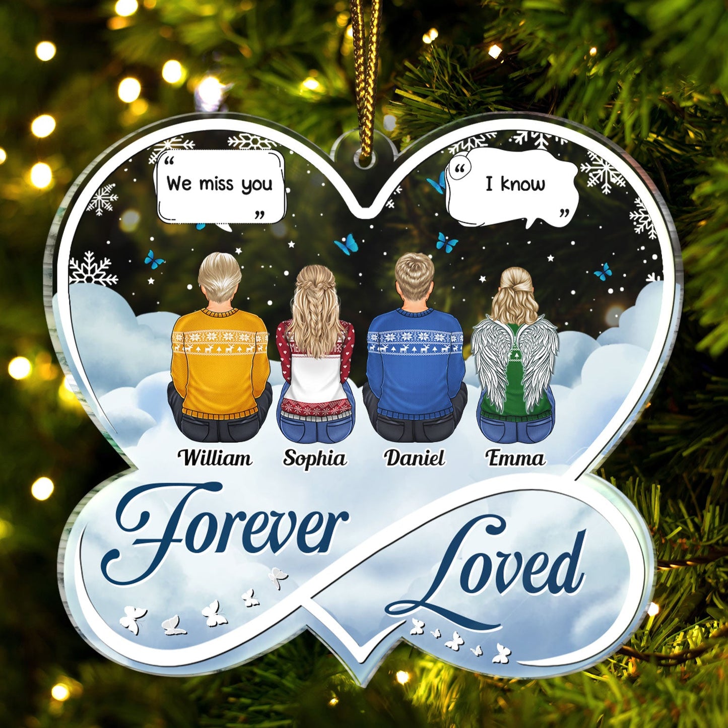 Personalized 'Forever Loved' Memorial For Loved One Ornament - Heartfelt Family Keepsake