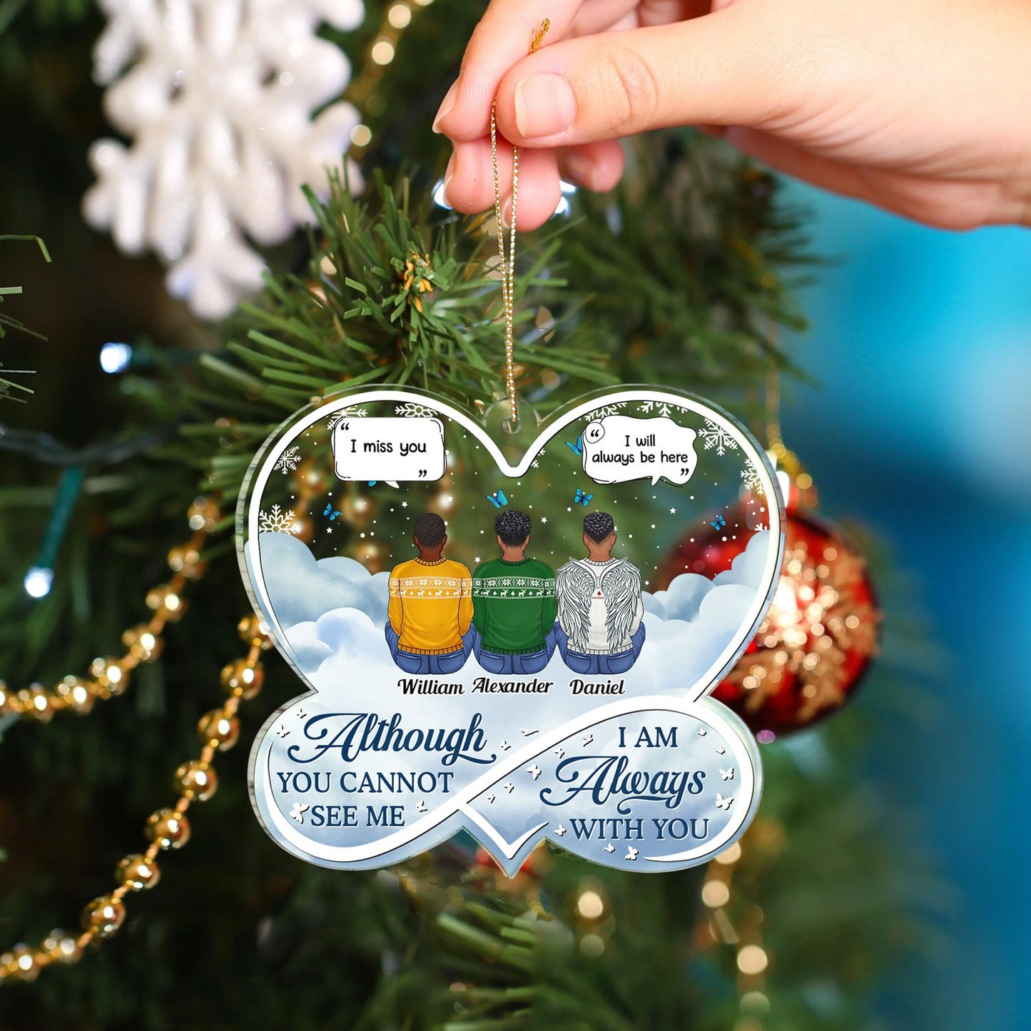 Personalized 'Forever Loved' Memorial For Loved One Ornament - Heartfelt Family Keepsake