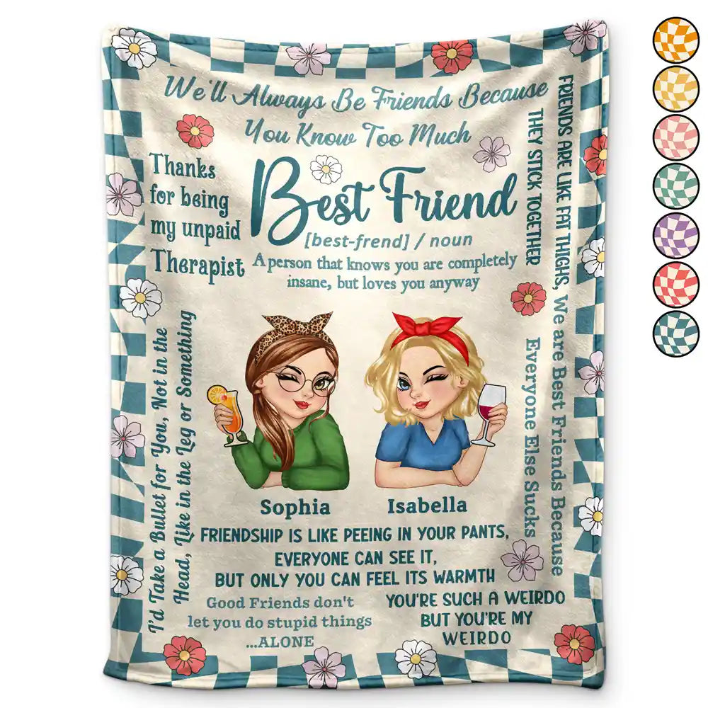 Personalized Best Friend Blanket: "You Know Too Much" Custom Gift