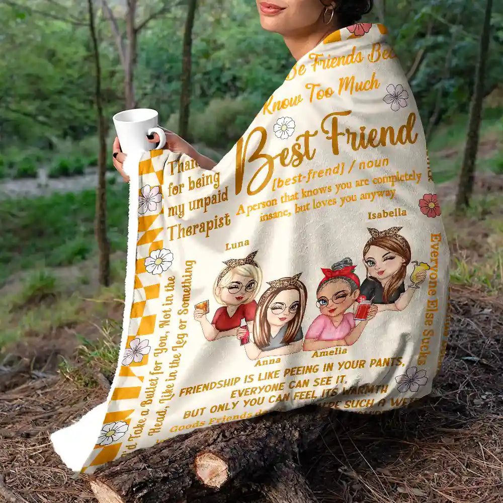 Personalized Best Friend Blanket: "You Know Too Much" Custom Gift