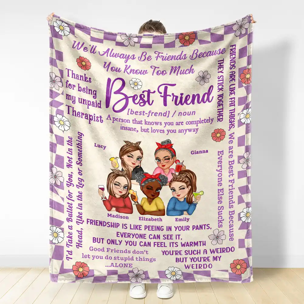 Personalized Best Friend Blanket: "You Know Too Much" Custom Gift