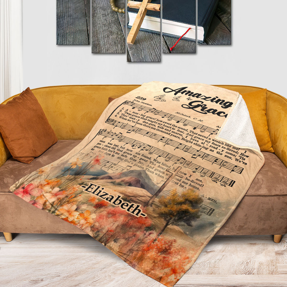 Wrapped in Amazing Grace - Personalized Fleece Blanket