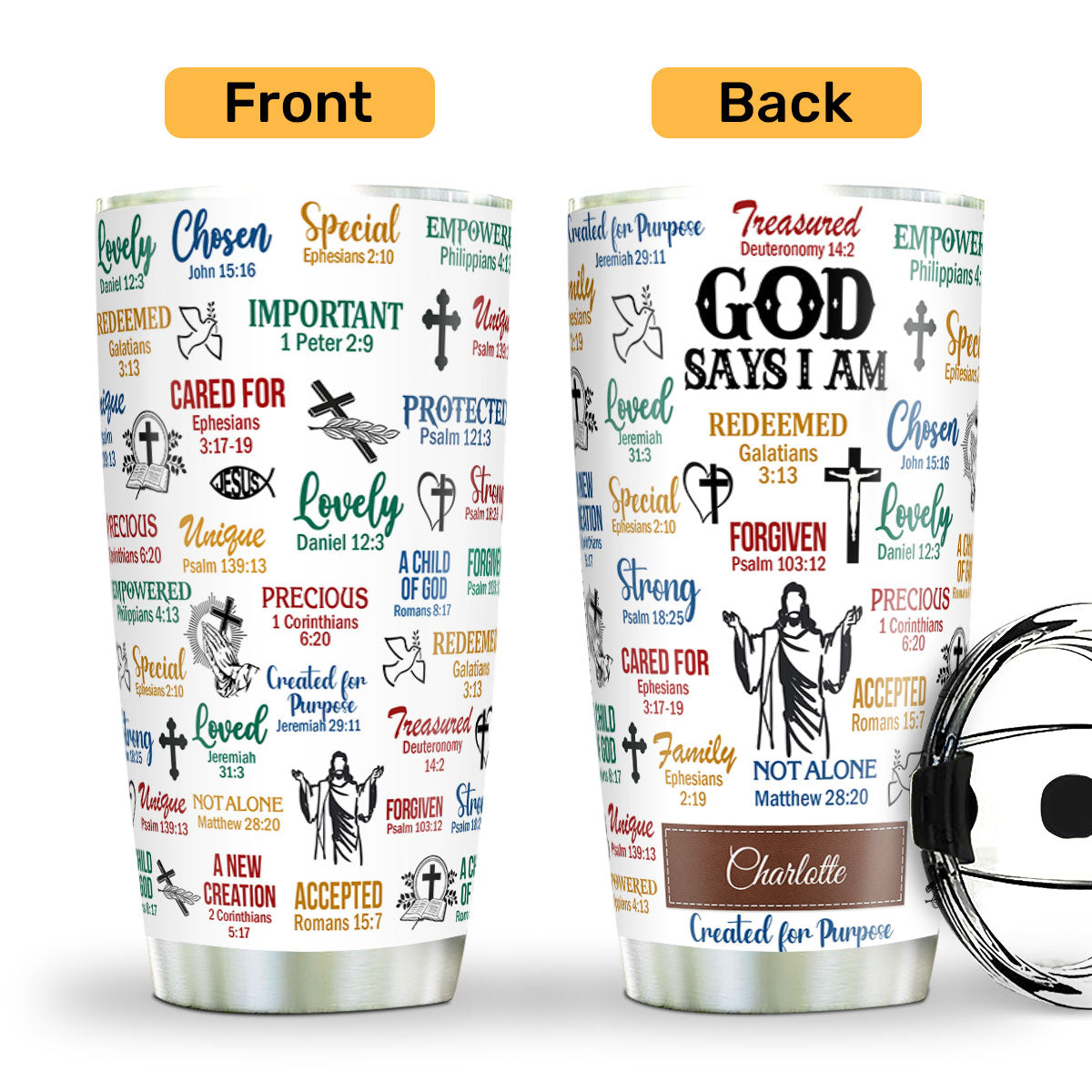 What God Says About You | Heartfelt Scripture Gifts for Christian Friends | Personalized Christian Tumbler