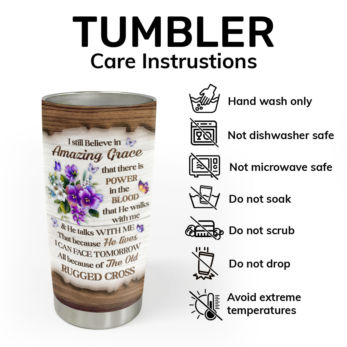 Personalized “Amazing Grace” Tumbler - A Symbol of Faith and Inspiration