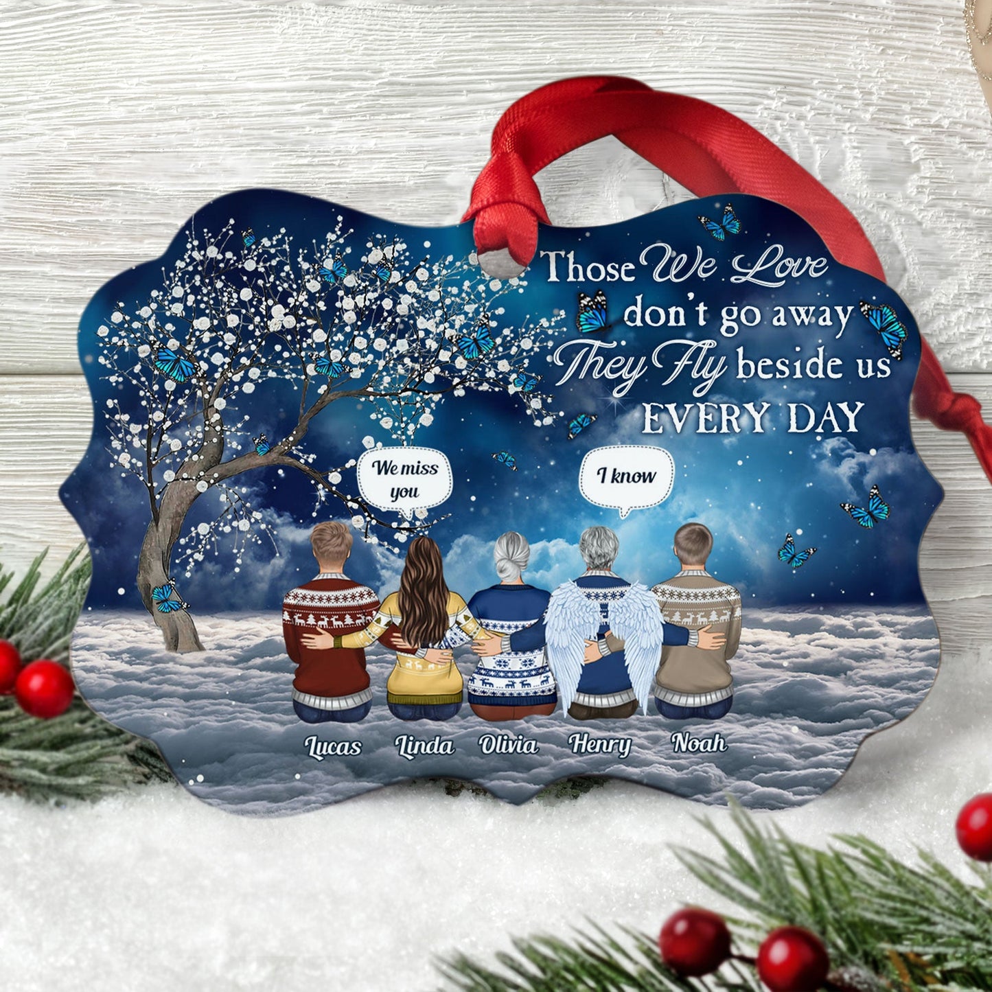 Personalized Memorial For Loved One Ornament: 'They Fly Beside Us' - Custom Family Keepsake