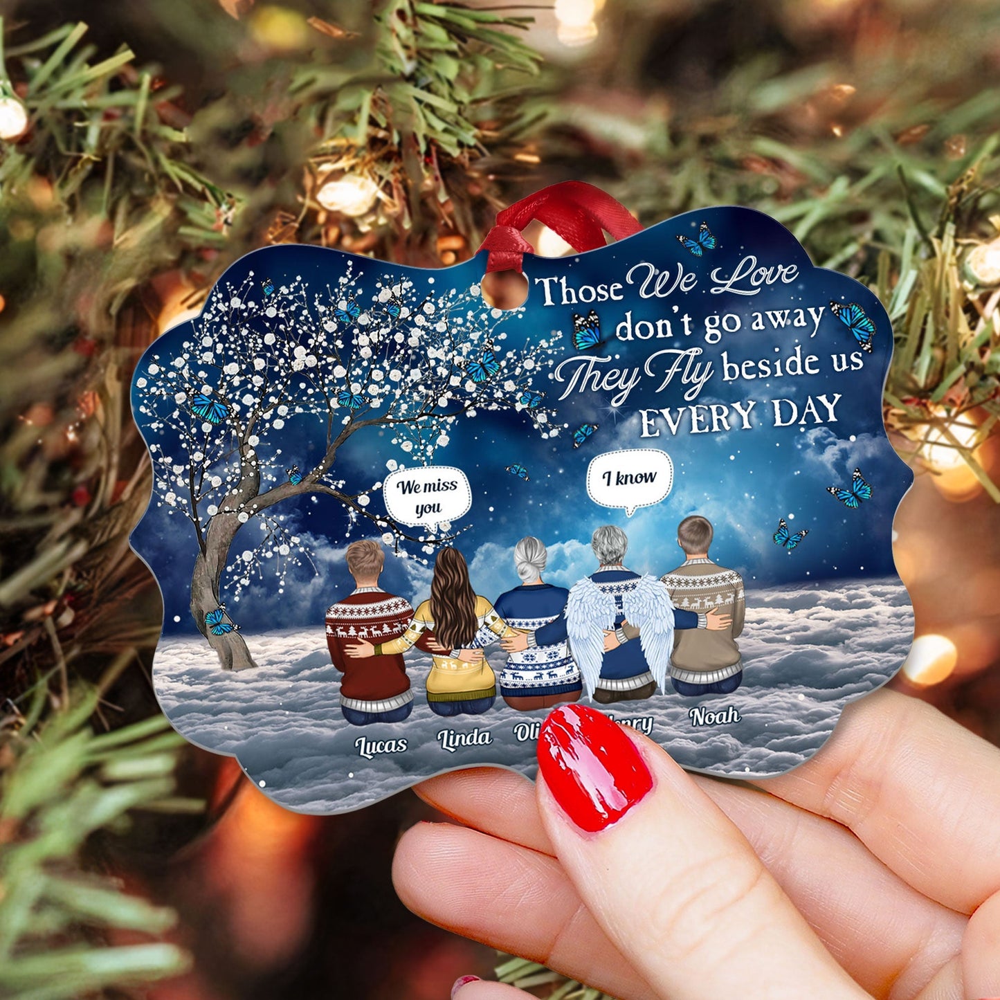 Personalized Memorial For Loved One Ornament: 'They Fly Beside Us' - Custom Family Keepsake
