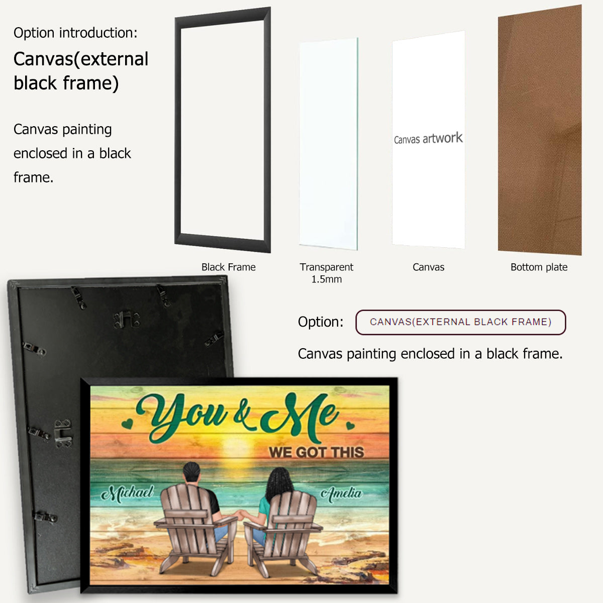 Personalized 'You & Me We Got This' Canvas for Couples - Custom Wall Art Gift