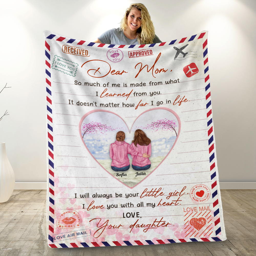 Custom 'Always Your Little Girl' Blanket – Heartfelt Gift for Mom