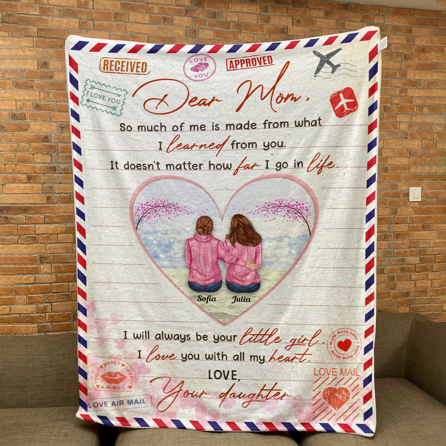 Custom 'Always Your Little Girl' Blanket – Heartfelt Gift for Mom