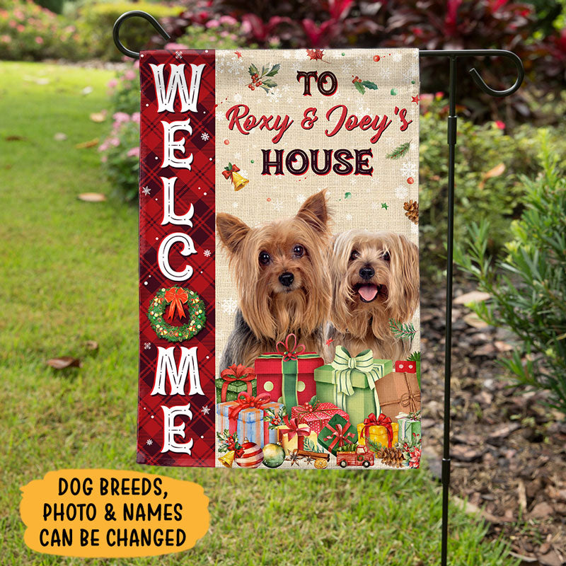 Welcome to the Dog House Christmas - Custom Photo Garden Flag for Dog Lovers