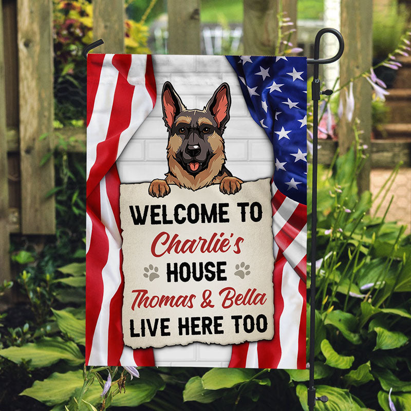 Welcome Home Garden Flag - Personalized for You and Your Furry Friend!