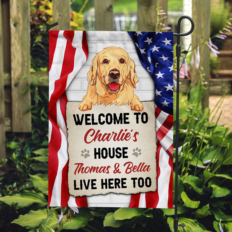 Welcome Home Garden Flag - Personalized for You and Your Furry Friend!