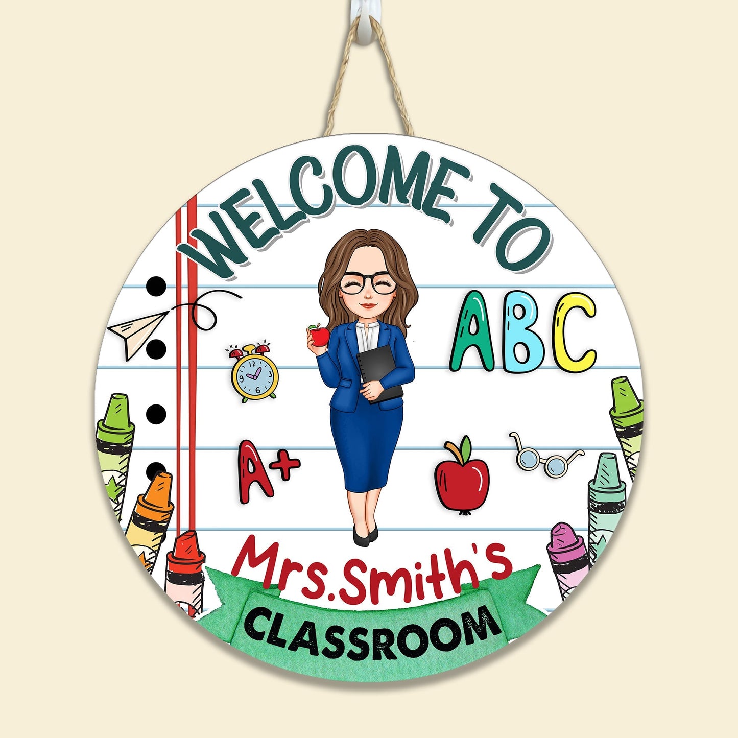 Personalized 'Welcome To Our Classroom' Wood Sign - Custom Teacher Gift