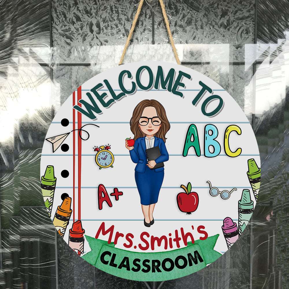 Personalized 'Welcome To Our Classroom' Wood Sign - Custom Teacher Gift