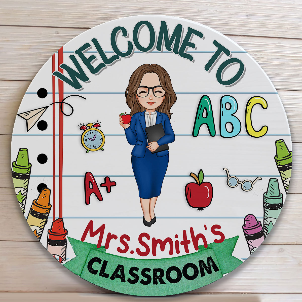 Personalized 'Welcome To Our Classroom' Wood Sign - Custom Teacher Gift