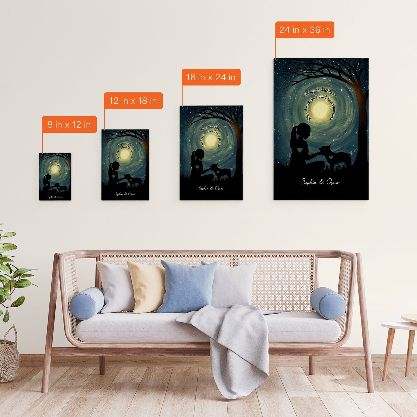 Personalized Dog Lover Canvas Art: 'When I Needed A Hand I Found Your Paw'