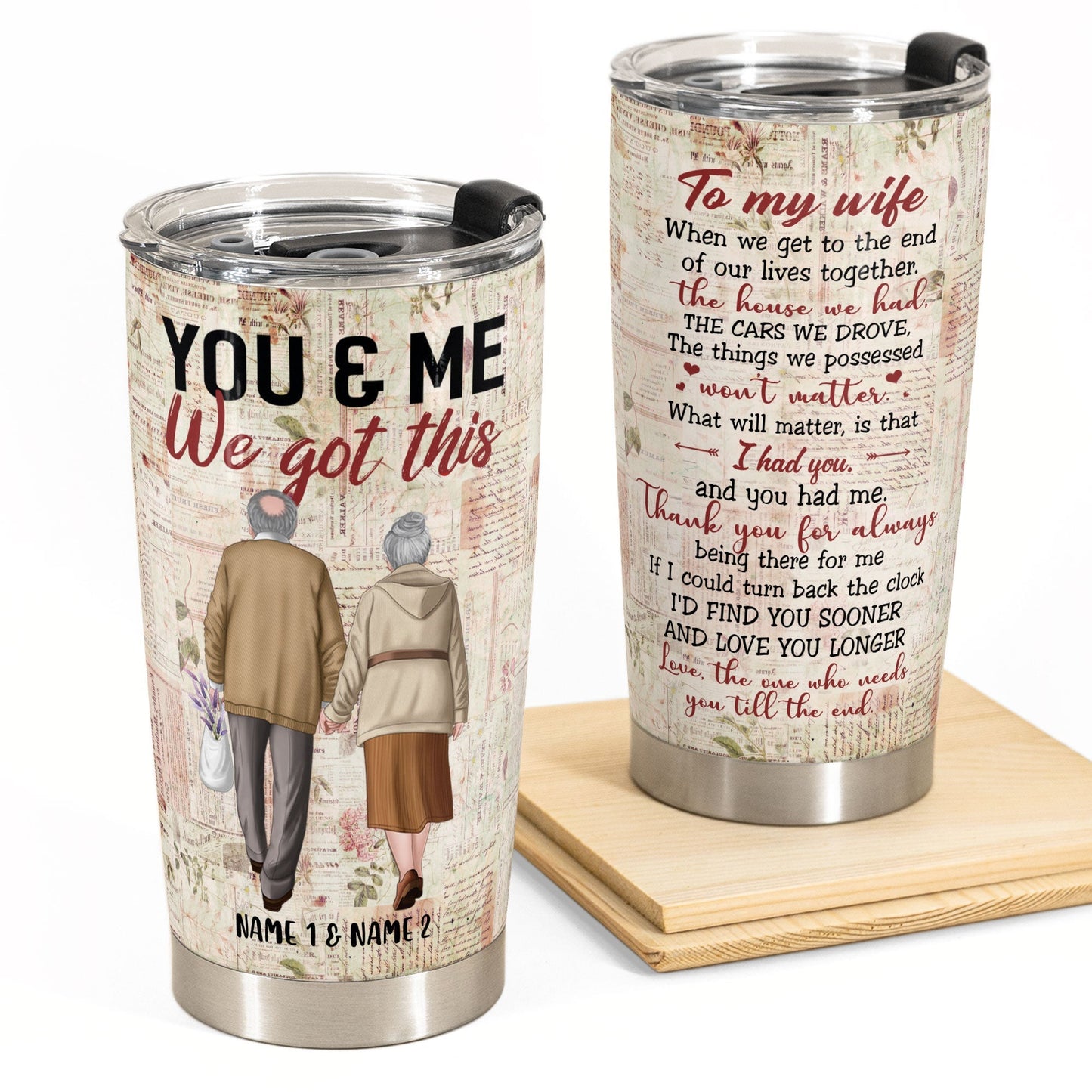 Personalized 'You & Me We Got This' Tumbler - Heartfelt Gift for Wife & Husband