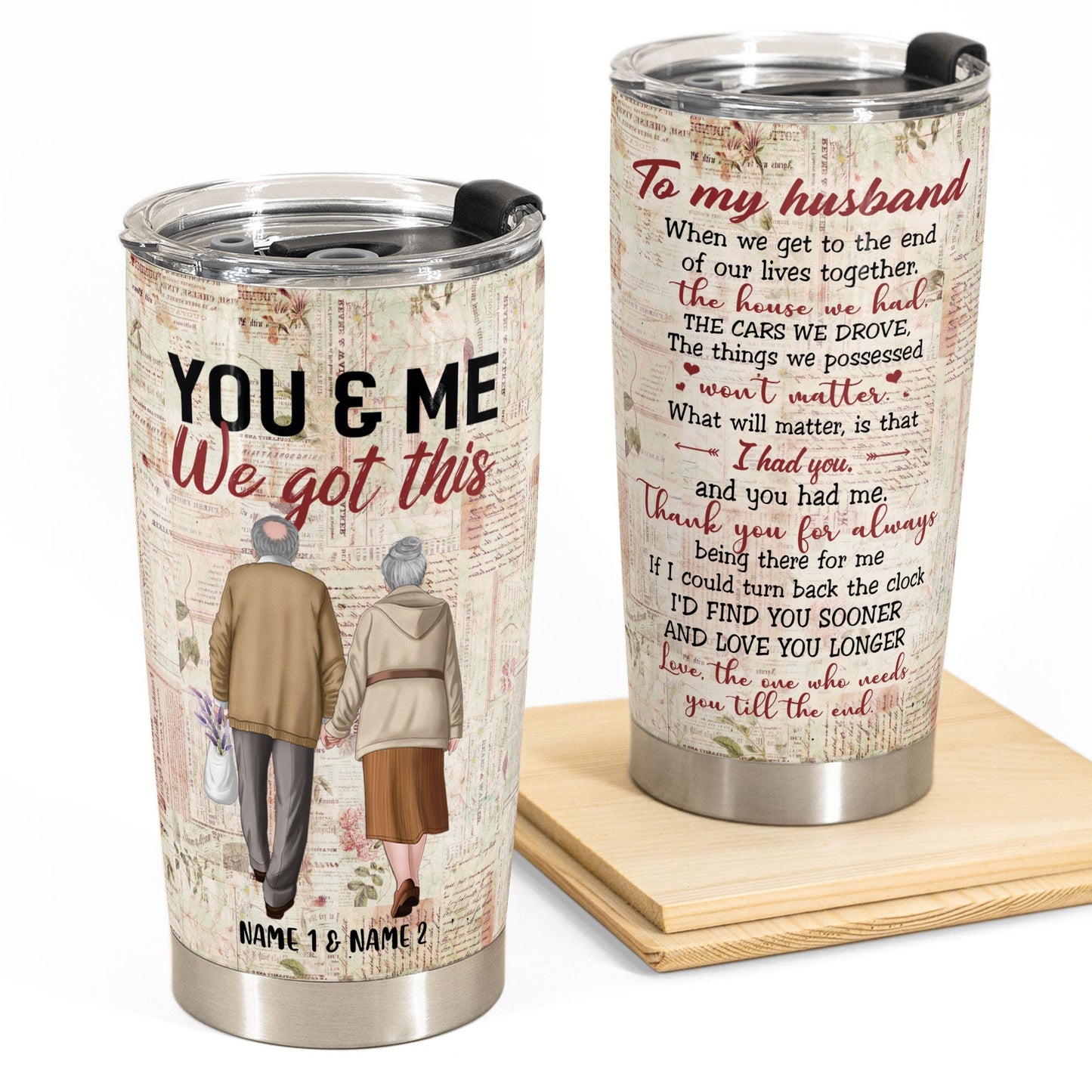 Personalized 'You & Me We Got This' Tumbler - Heartfelt Gift for Wife & Husband