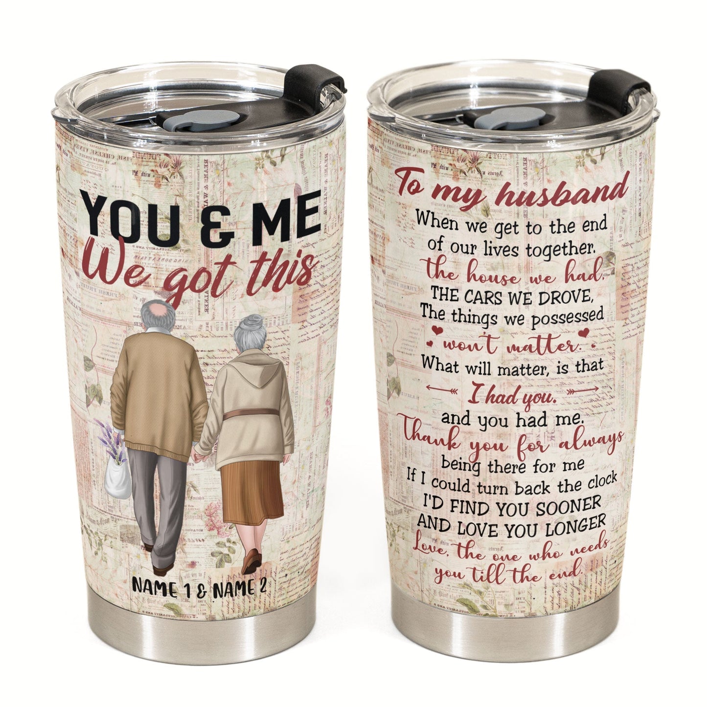 Personalized 'You & Me We Got This' Tumbler - Heartfelt Gift for Wife & Husband