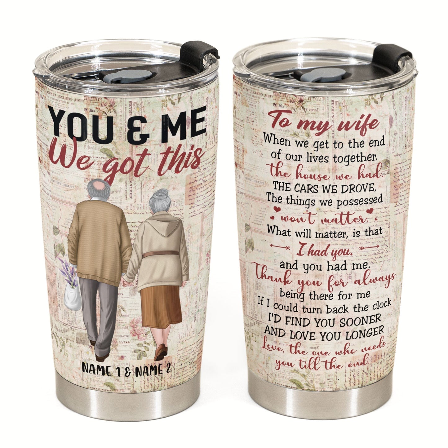 Personalized 'You & Me We Got This' Tumbler - Heartfelt Gift for Wife & Husband