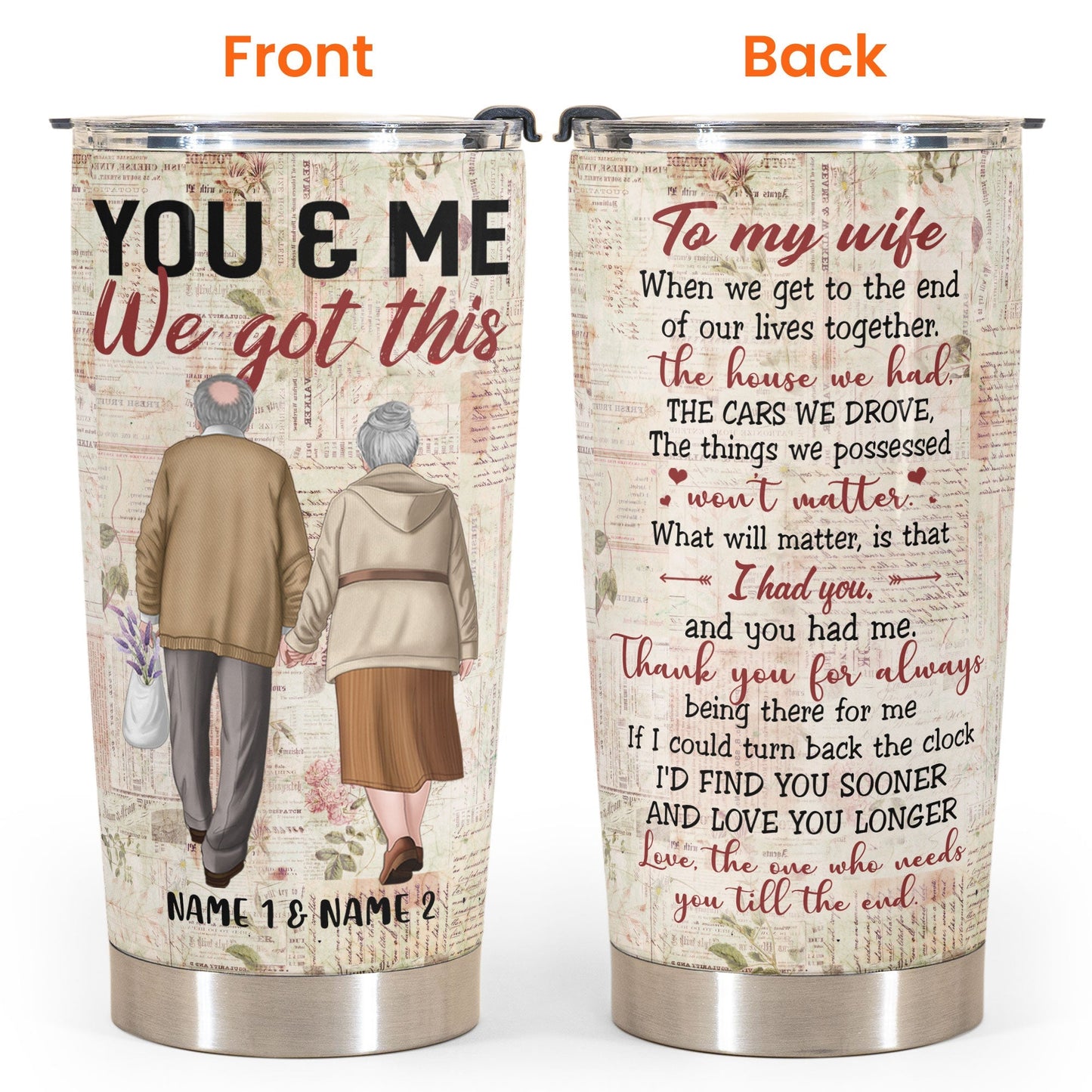 Personalized 'You & Me We Got This' Tumbler - Heartfelt Gift for Wife & Husband