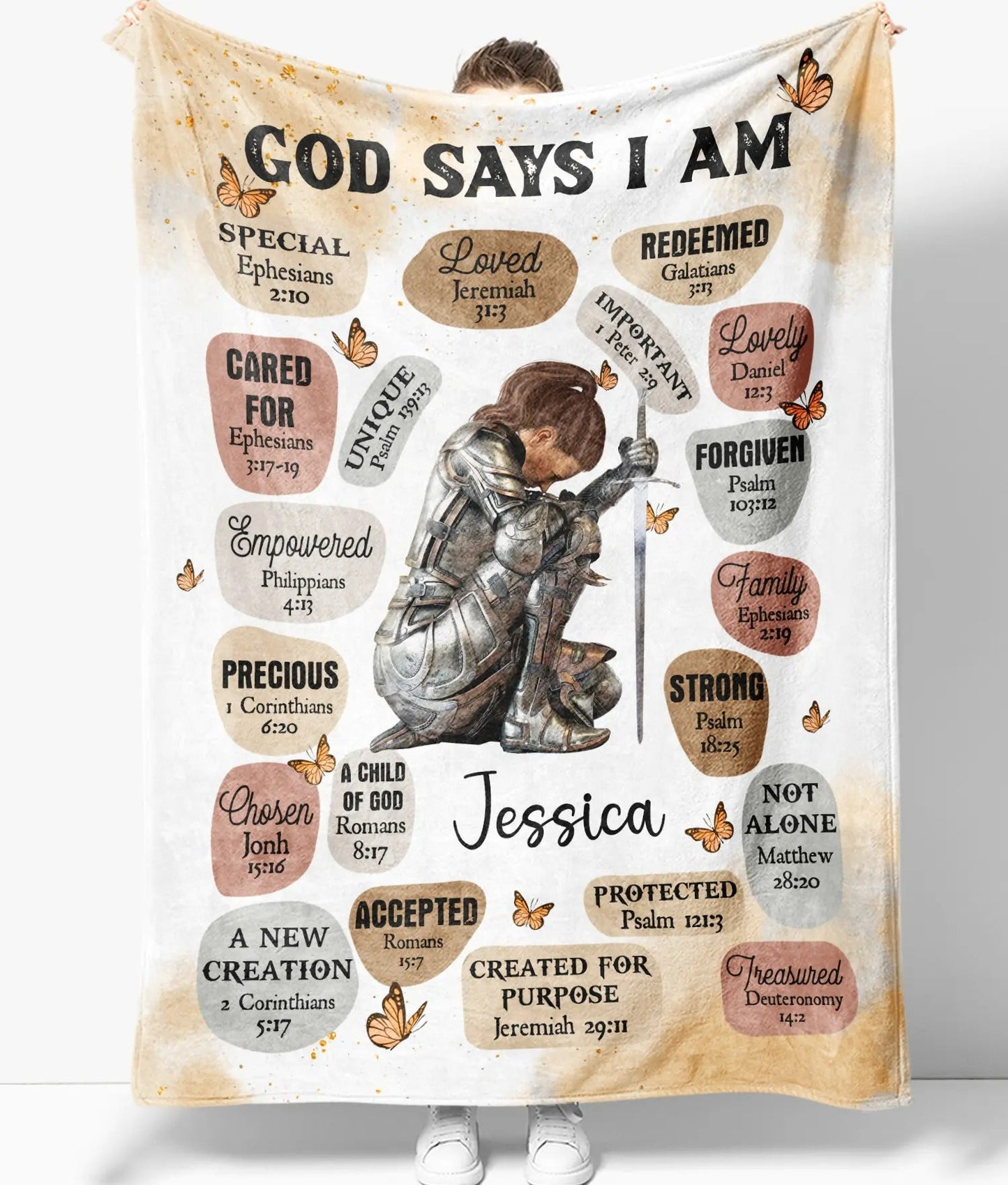 God Say I Am - Personalized Blanket - Woman Warrior Of God