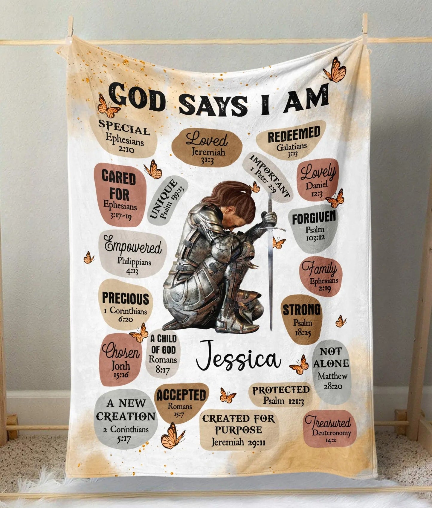 God Say I Am - Personalized Blanket - Woman Warrior Of God