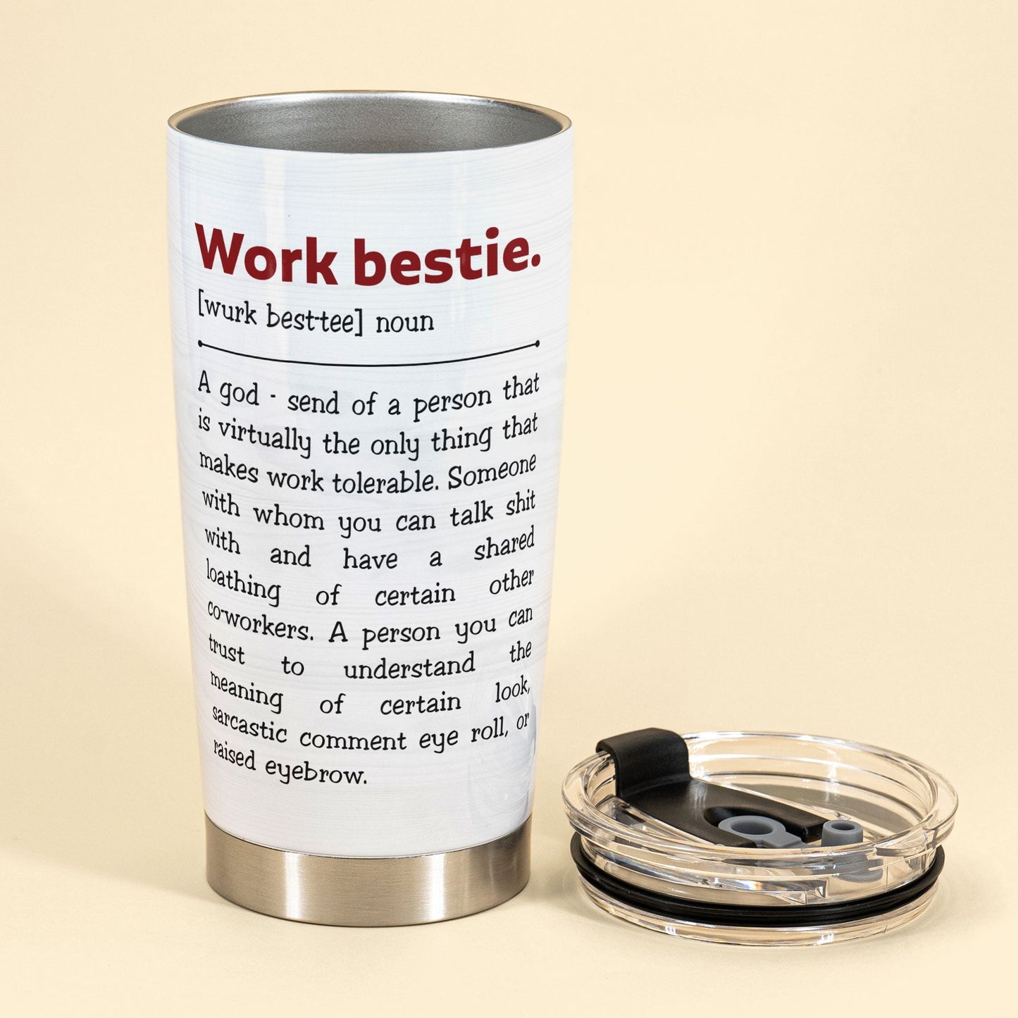 Work Bestie - Personalized Tumbler Cup - Birthday Gift For co-worker, Colleague