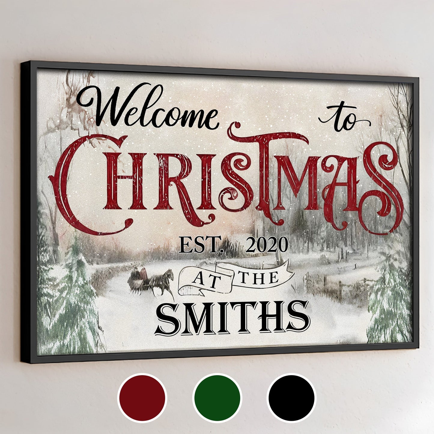 Welcome To Christmas, Winter Landscape And Script