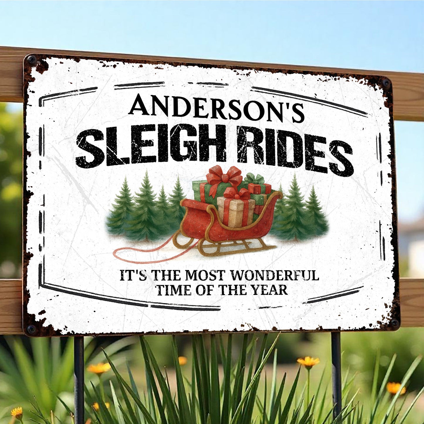 It's The Most Wonderful Time Of The Year Sleigh and Christmas Trees