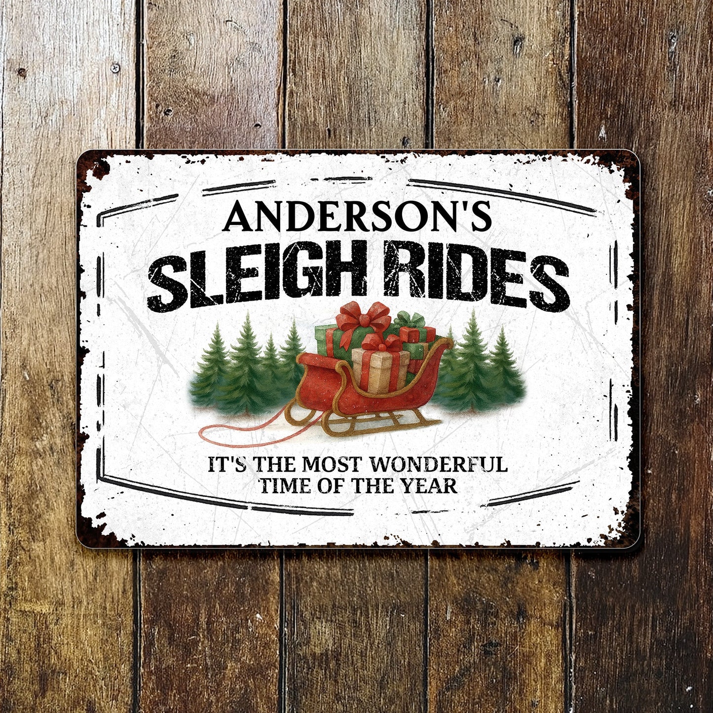 It's The Most Wonderful Time Of The Year Sleigh and Christmas Trees