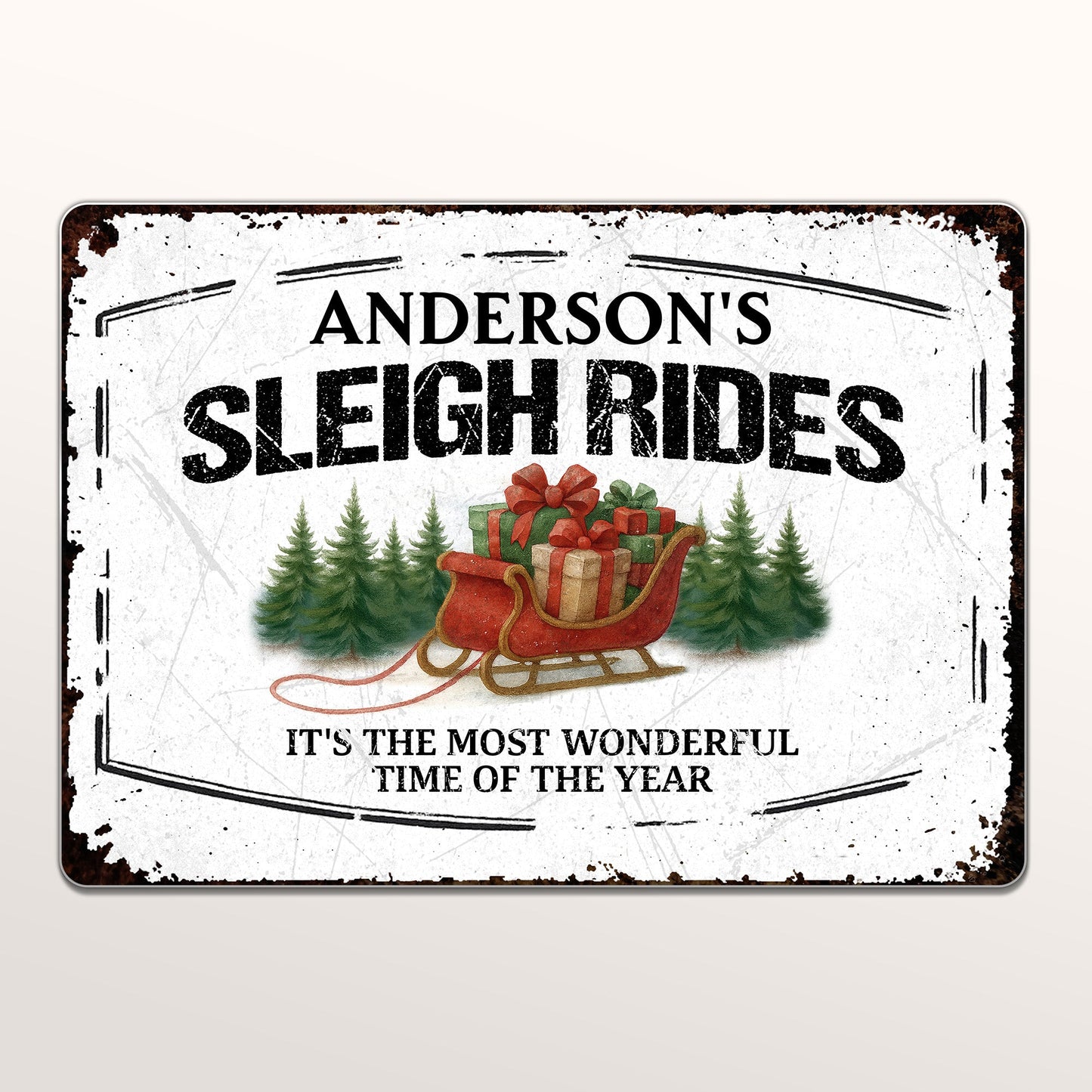 It's The Most Wonderful Time Of The Year Sleigh and Christmas Trees