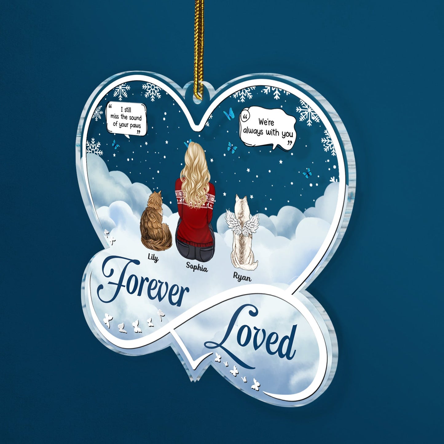 Personalized Pet Memorial For Loved One Ornament - Forever Loved Keepsake for Dog & Cat Lovers