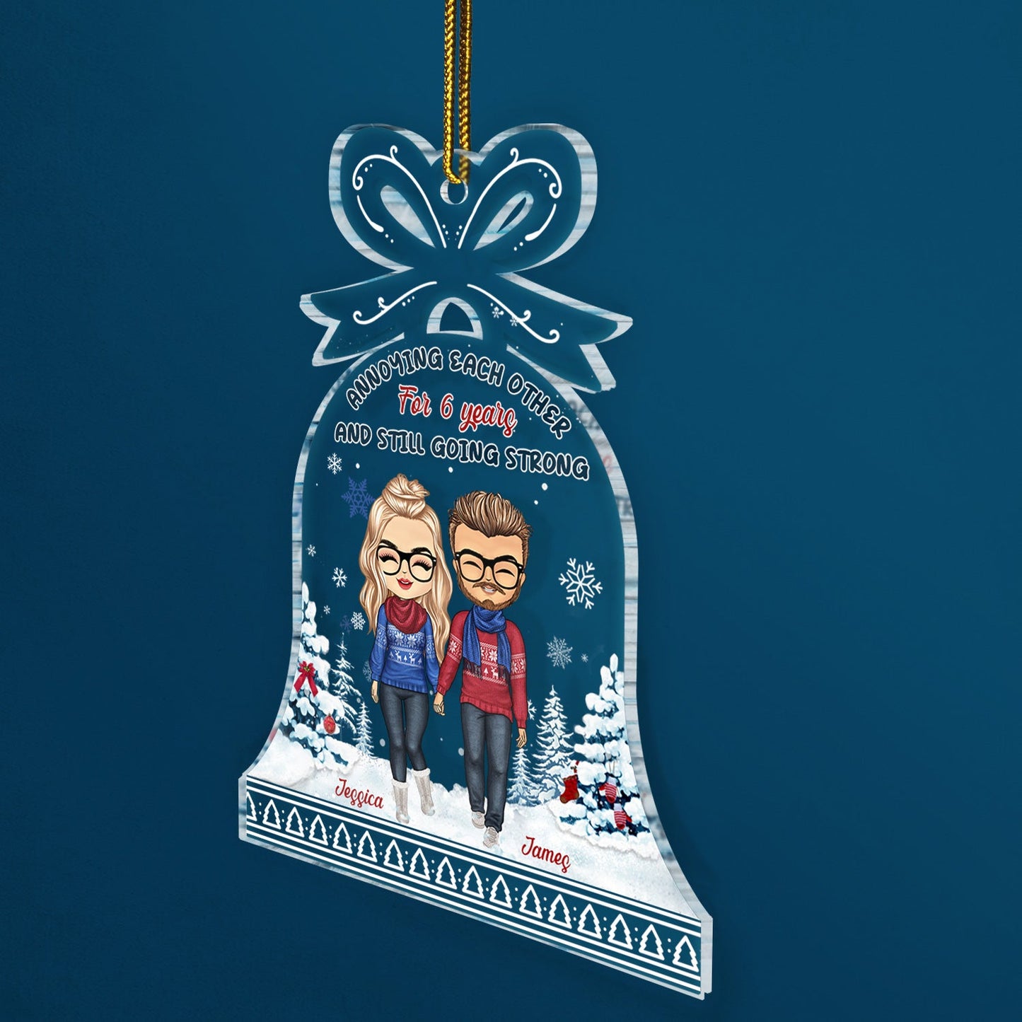 Custom Couple Christmas Ornament - "Annoying Each Other & Still Strong"