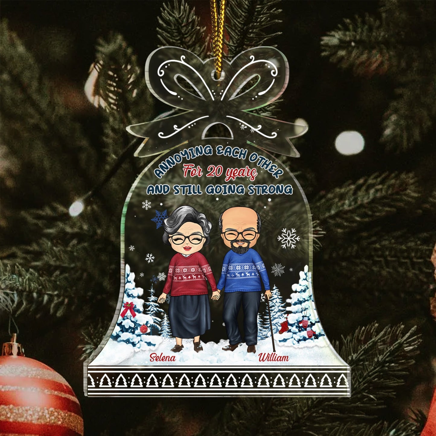 Custom Couple Christmas Ornament - "Annoying Each Other & Still Strong"