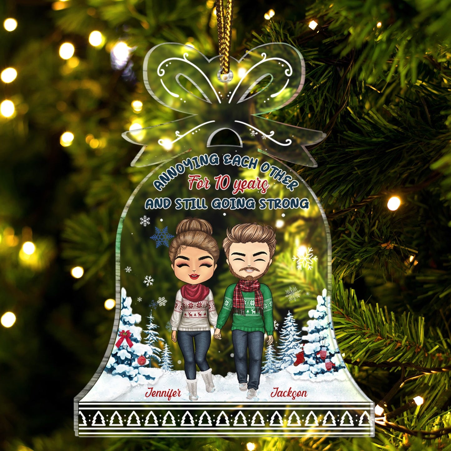 Custom Couple Christmas Ornament - "Annoying Each Other & Still Strong"