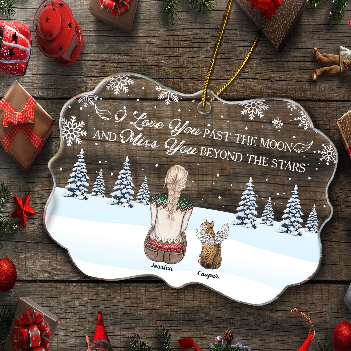 Personalized Dog Memorial For Loved One Christmas Ornament - 'No Longer By My Side Forever In My Heart'