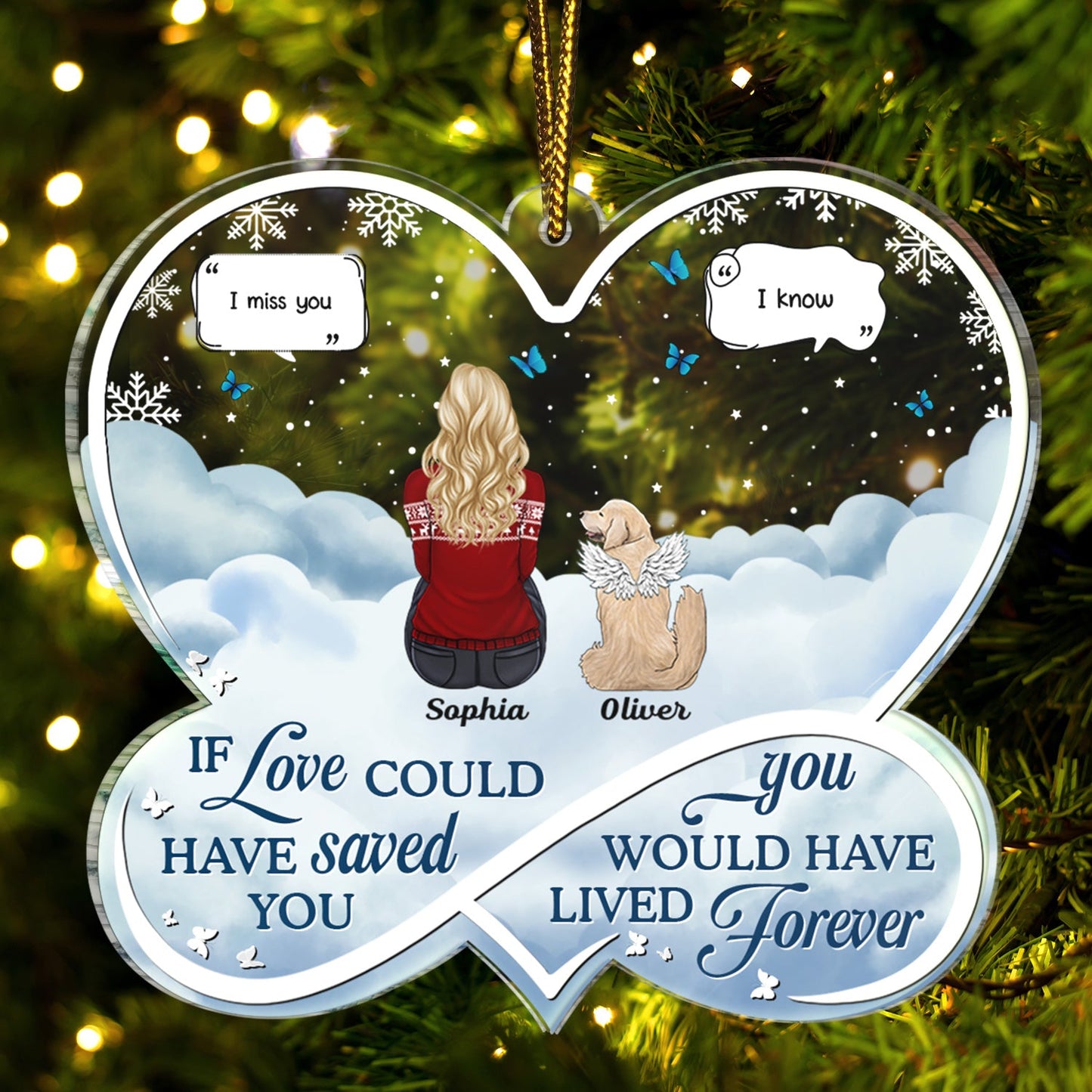 Personalized Pet Memorial For Loved One Ornament: 'If Love Could Have Saved You'