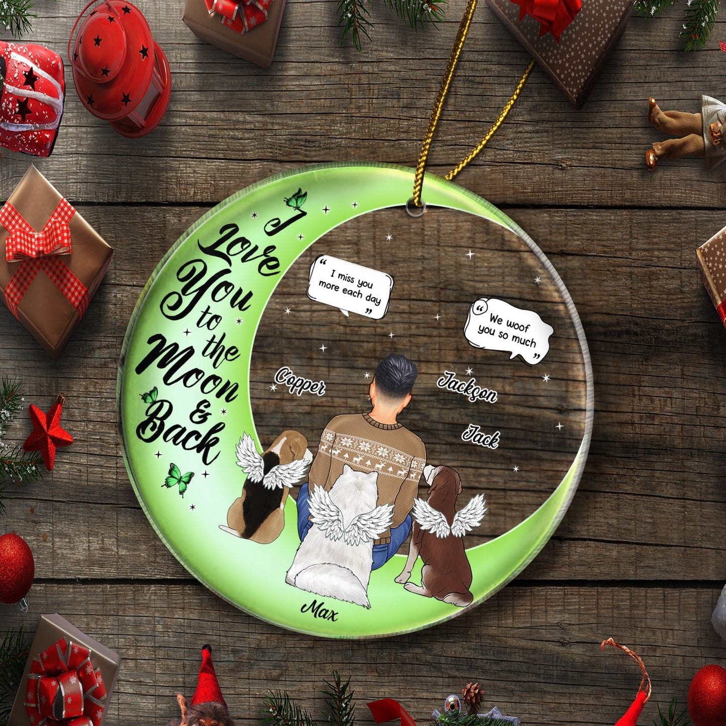 Custom 'I Miss You, I Know' Pet Memorial For Loved One Ornament for Dog & Cat Lovers