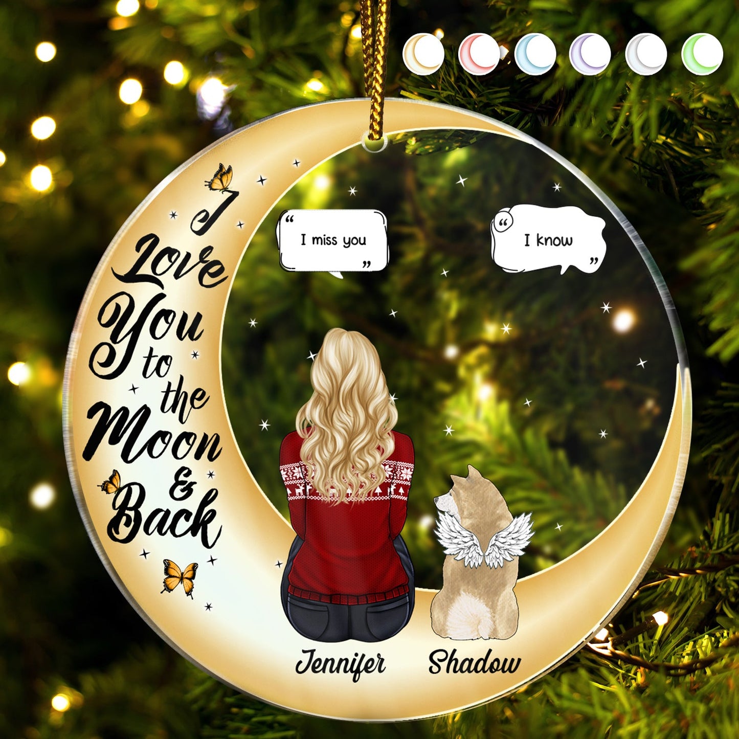 Custom 'I Miss You, I Know' Pet Memorial For Loved One Ornament for Dog & Cat Lovers