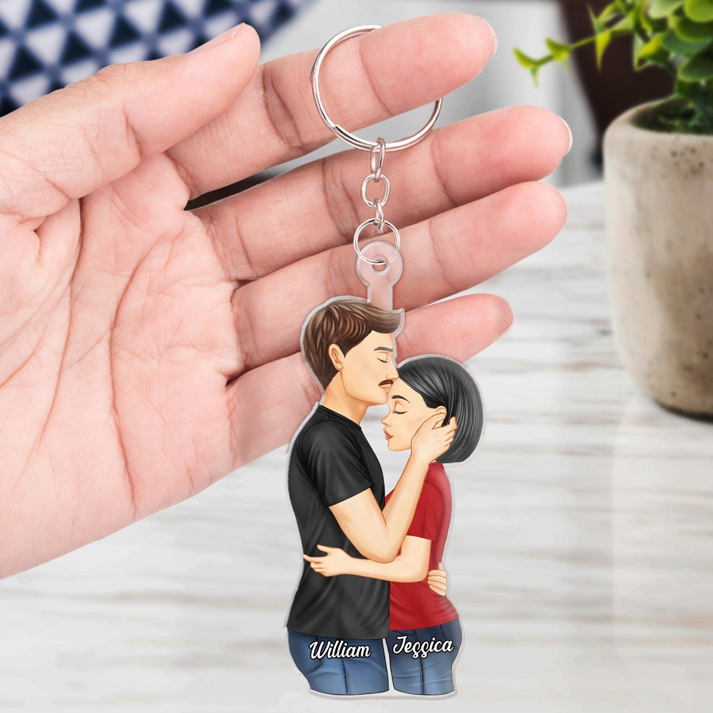 Personalized Couple Keychain - Romantic Anniversary & Valentine's Day Gift