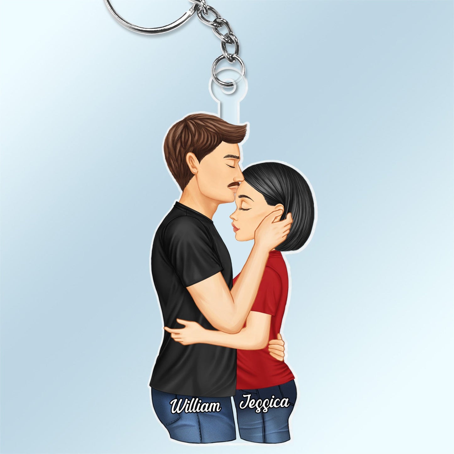 Personalized Couple Keychain - Romantic Anniversary & Valentine's Day Gift
